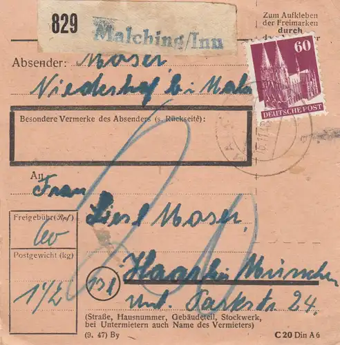 BiZone Paketkarte 1948: Malching Inn nach Haar, Nachgebühr