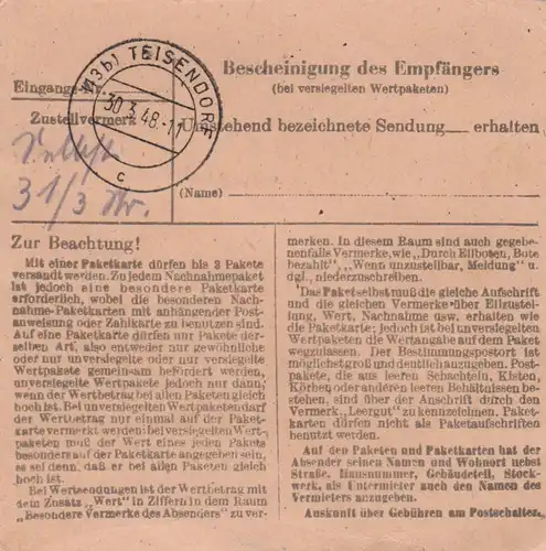 Carte forfait 1948: Heppenheim vers Teisendorf