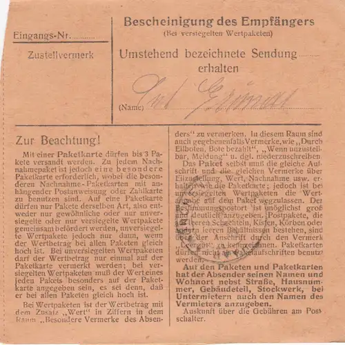 Carte de paquet 1948: Bad Reichenhall après Haar, établissement de soins