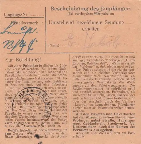 Carte de paquet: Hohenwarte in Ottendihl, Carte