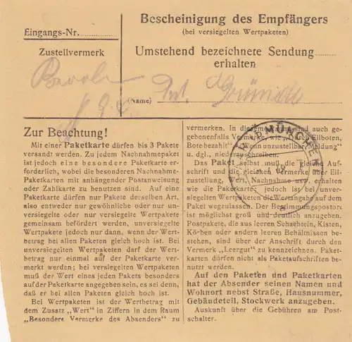 Carte de paquet 1948: Augsbourg 5 par Haar, asile