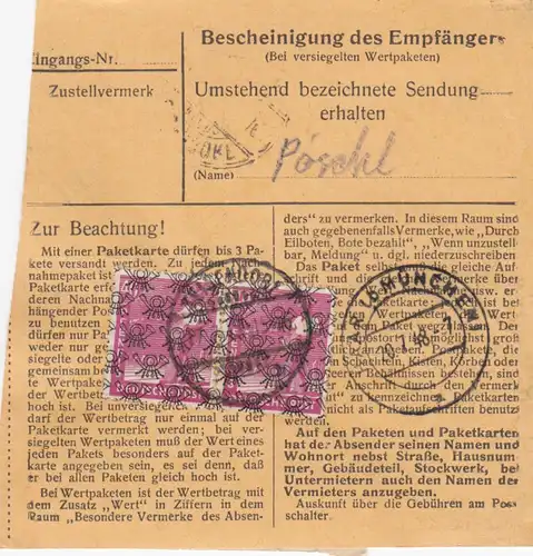 Carte de paquet BiZone 1948: Teisendorf après Haar-Eglfing