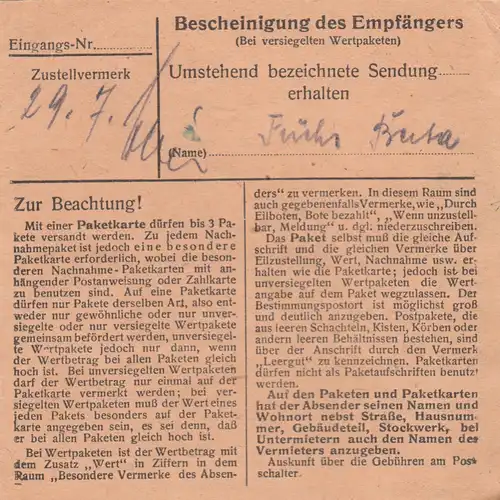 Carte de paquet BiZone: Osterhofen à Munich