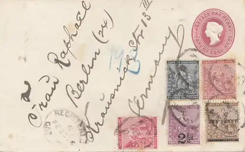 South Africa 1895: registered Cape Town to Berlin