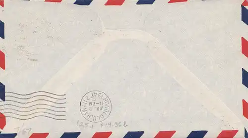 Thaïlande 1947: first clipper air mail flight Bangkok to Honolulu