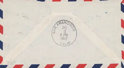 Thailand 1947: first clipper air mail flight Bangkok to San Francisco