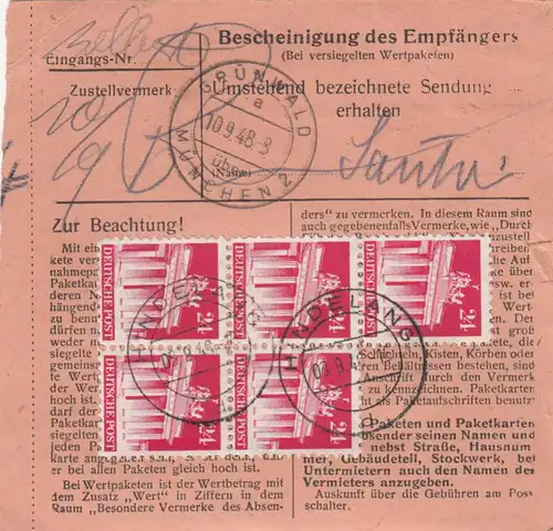 BiZone Paketkarte 1948: Hindelang nach Grünwald