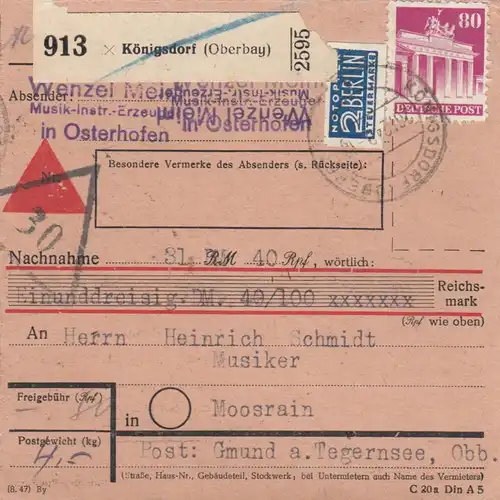 Carte de paquet BiZone 1948: Village royal de Moosrain, Musicien, Ressource, Victimes d'urgence