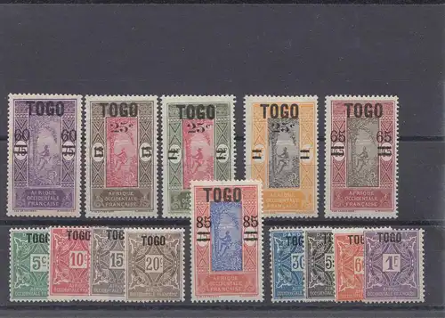 Togo #59-64, P1-8, stamps hinghed