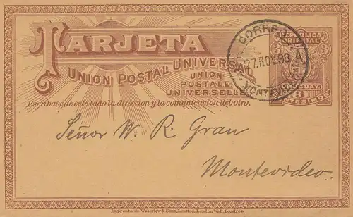 Uruguay 1898: Montevideo post card