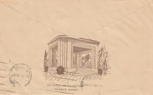 Uruguay 1910: Montevideo via air mail to Madrid/Spain