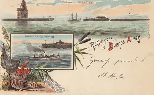 Uruguay 1899: Montevideo post card  from Buenos Aires to Erfurt