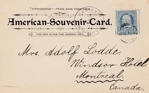 USA 1899: post card Bartlett to Montréal