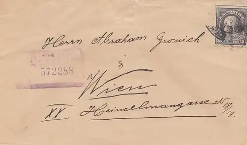 USA 1922: registered Brookelyn/New York to Wien/Austria