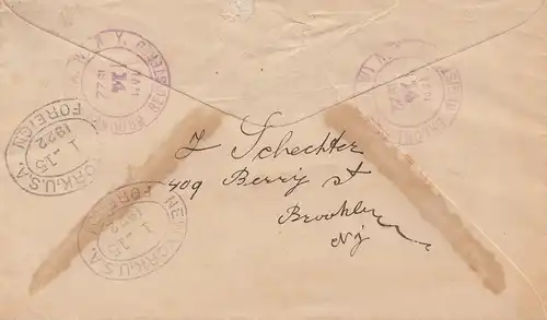 États-Unis d'Amérique 1922: registered Brookelyn/New York to Wien/Austraia