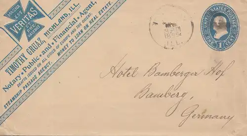 USA 1895: Highland, Ill to Bamberg