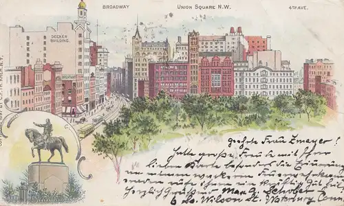 USA 1900: post card Water bury, Conn to Graz/Austria