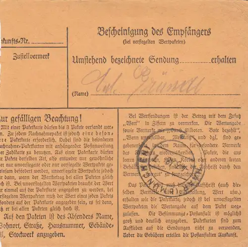 Carte de paquet 1948: Castrop-Rauxel après Eglfing