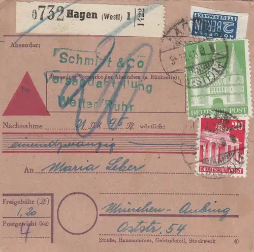 Carte de paquet BiZone 1948: Météo/Météos après Aubing, Achat, Frais supplémentaires, Nopot.
