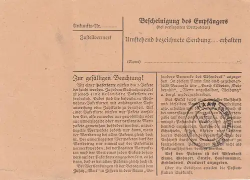 Carte de paquet 1948: Eichstättet selon Haar b. Munich