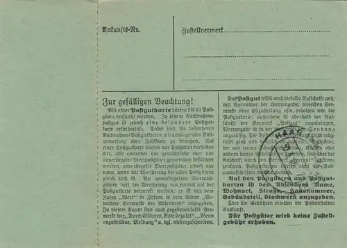 Carte de paquet 1948: Aidenbach vers Haar b. Munich, formulaire spécial