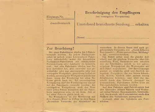 Carte d'urgence BiZone 1948: Darmstadt après Dürnbach, carte d ' urgence double, victimes d\' urgence