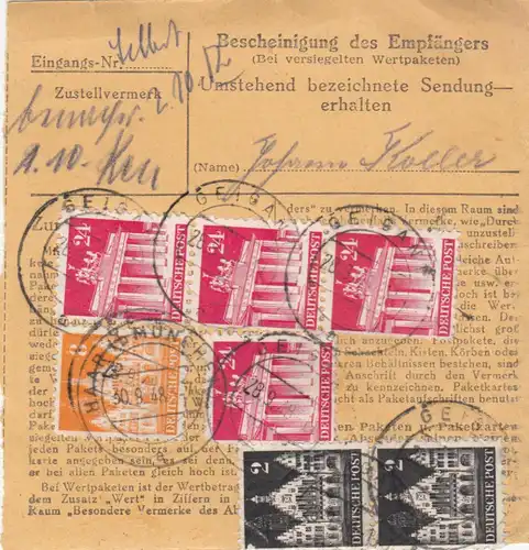 Carte de paquet BiZone 1948: Geigant après les cheveux de poste
