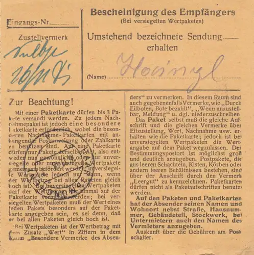 BiZone Paketkarte 1948: Raubling nach Ottendichl