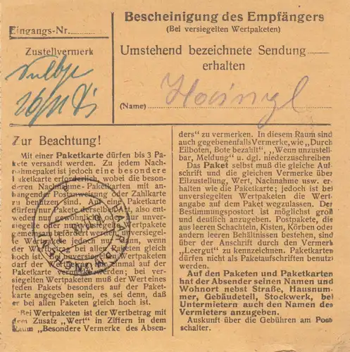 Carte de paquet BiZone 1948: Vol à Ottendihl