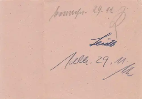 Carte de paquet 1947: Carte d'urgence double, Gaimersheim après les cheveux