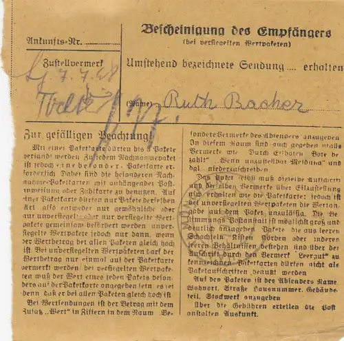 Carte de paquet BiZone 1948: Munich-Pasing après les cheveux