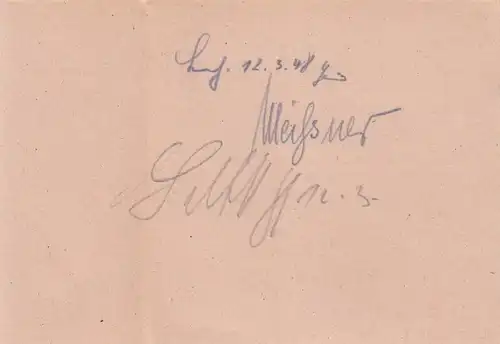 Carte de paquet 1948: Petershausen par cheveux, avec carte de secours double