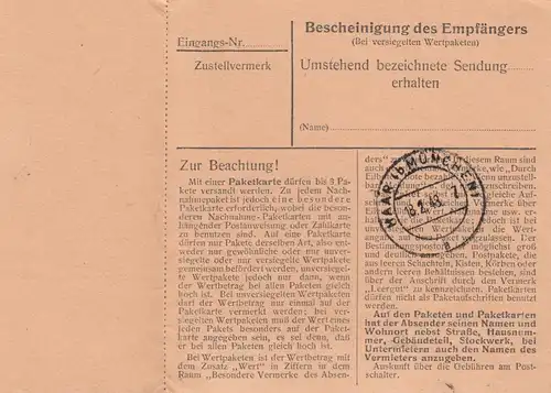 Carte de paquet 1948: overmenzing par cheveux, avec carte de package double