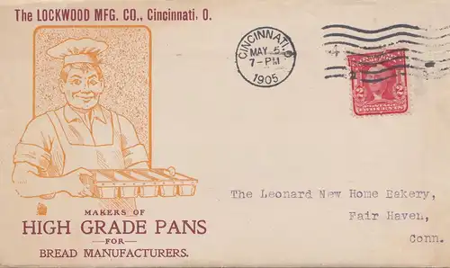 USA 1905: High Grade Pans for Bread Manufacturers Cincinnati to Fair Haven, Conn