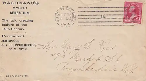 USA 1894: Roxbury Sta. Mass. to Poughkeepsie, Gargling Oil Liniment