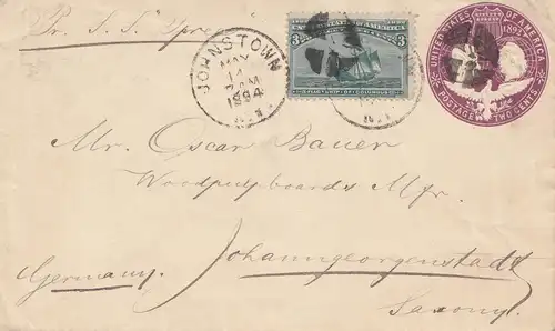 États-Unis d'Amérique 1944: Johnstown to Johanngeorgenstadt via S.S. Spree