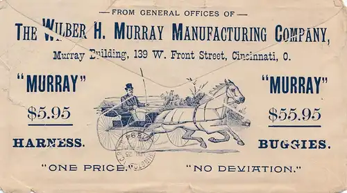 USA 1894: Cincinnati, Ohio to Washington, Murray Building, Horse drawn carriage