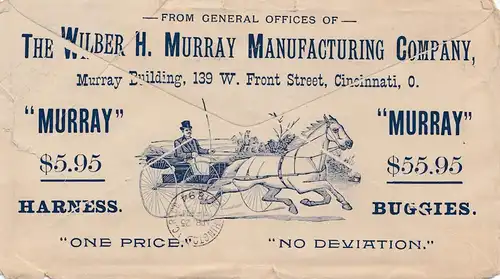 USA 1894: Cincinnati, Ohio to Washington, Murray Building, horse drawn carriage