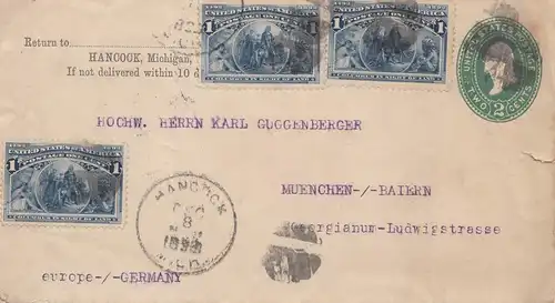 USA 1893: Hancook Michigan to Munich