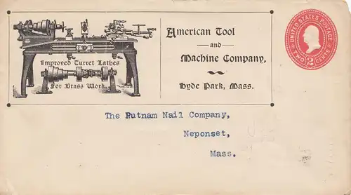 États-Unis d'Amérique 1903: Hyde Park, Mass to Neponset, Tool and Machine company
