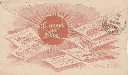 USA 1893: from San Francisco Tobaccos, Cigars, Grocers, Tea, ...to Oakland