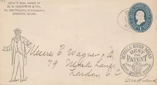États-Unis Boston, Mass, Chamber of Commerce, Buffalo Riber Mills to London