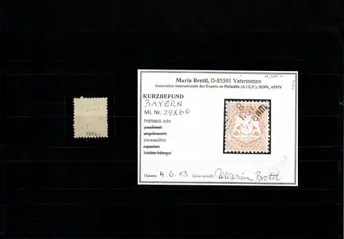 Bavière: MiNr. 29 Xb, cacheté, résultat BPP