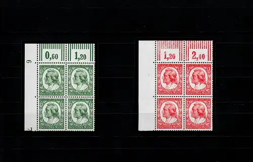 DR: MiNr. 554-555, postfrisch, **, Eckrand-Viererblock