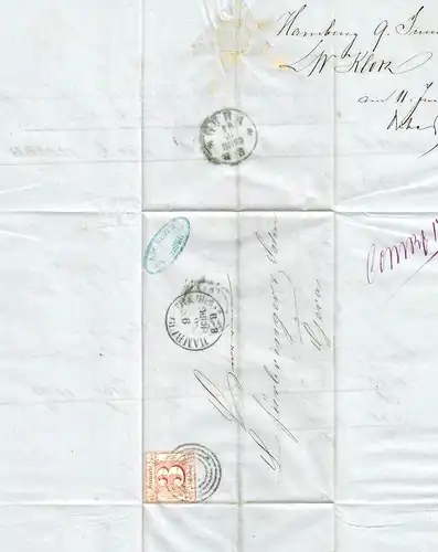 Hambourg: Min. 17 sur lettre, 1863 après Gera