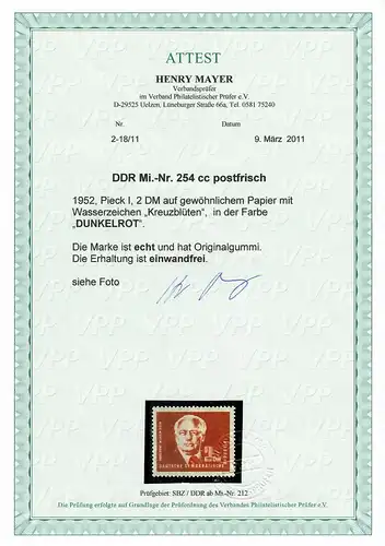 DDR MiN° 254 cc, frais, **