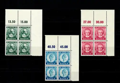 Franz. Zone Baden: Min. 47-49, post-freisch, ** dans le quartier d'angle