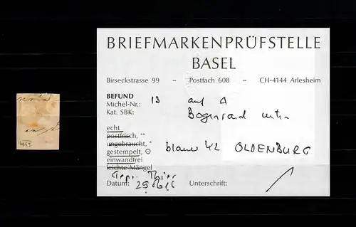 Oldenburg Min. 13, cacheté, BPP résultat