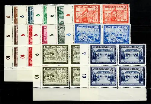 DR: MiNr. 702-713, Eckrand Viererblock, postfrisch, **