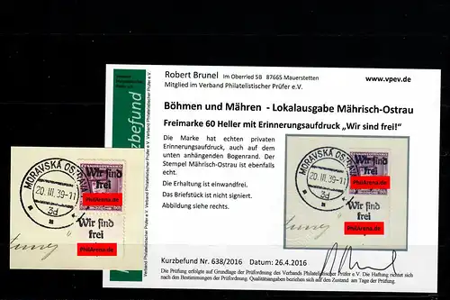 B&M: Mährisch Ostrau, 60 Heller - Wir sind frei - Moravska Ostrava